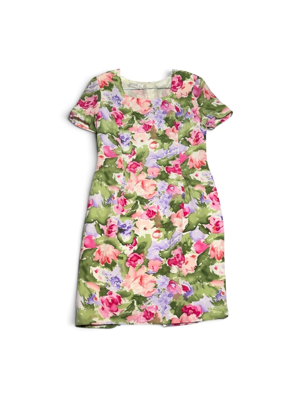 Vintage Maggy London Floral Silk Dress Size 14